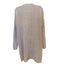 Andrea Behar Womens Large Beige Ribbed Knit Long Cardigan Sweater V Neck Cozy