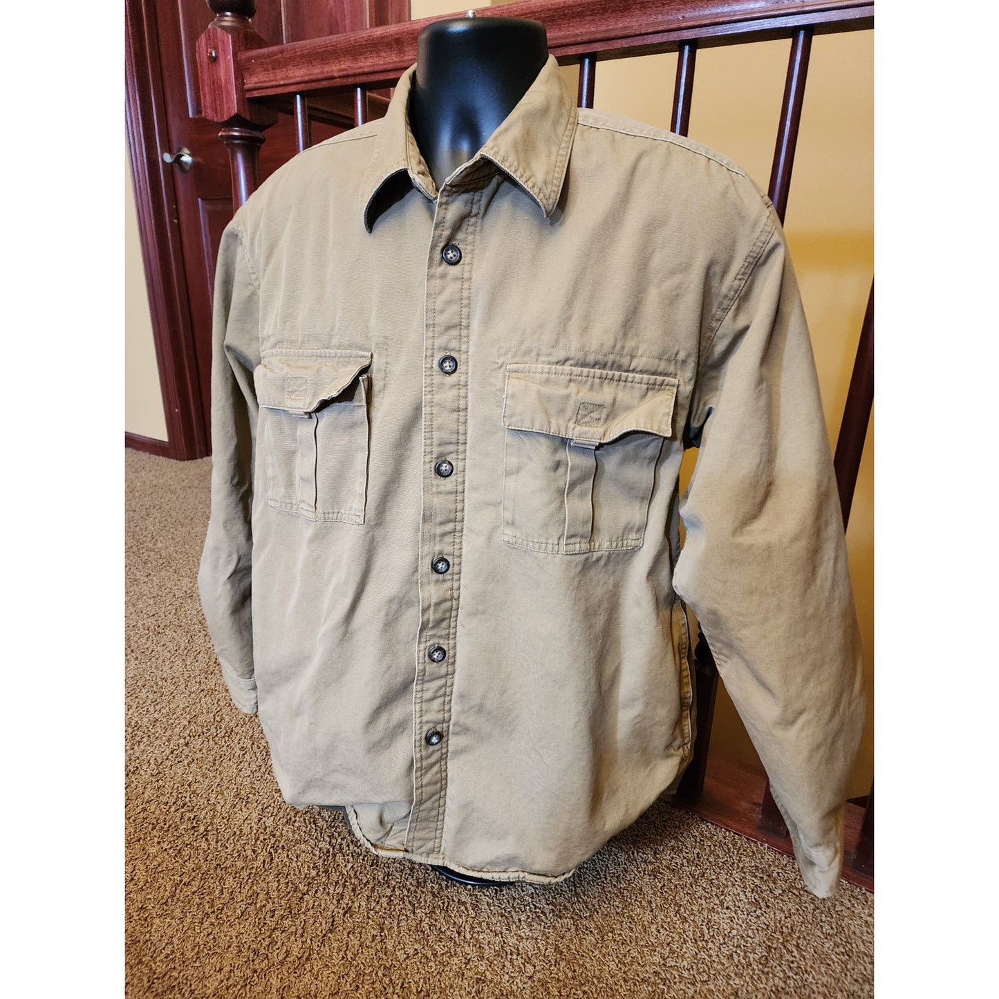 Arrow Shirt Mens Medium Brown Outdoor Workwear Casual Long Sleeve Button Up