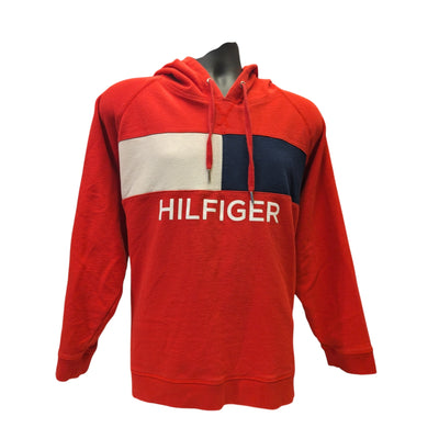 Tommy Hilfiger Sport Hoodie Men 3X Red Colorblock Pullover Sweatshirt Activewear