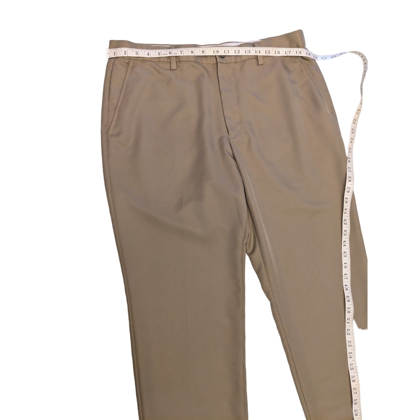 Greg Norman Pants Mens 36x30 Golf Trousers Khaki Flat Front Belt Loops Five Iron