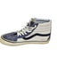 VANS Sk8-Hi Mens 12 Skateboard Shoes Blue White Canvas High Top Sneakers Waffle