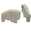 Native American Zuni White Buffalo Fetish Pair Carved Alabaster Turquoise Horns