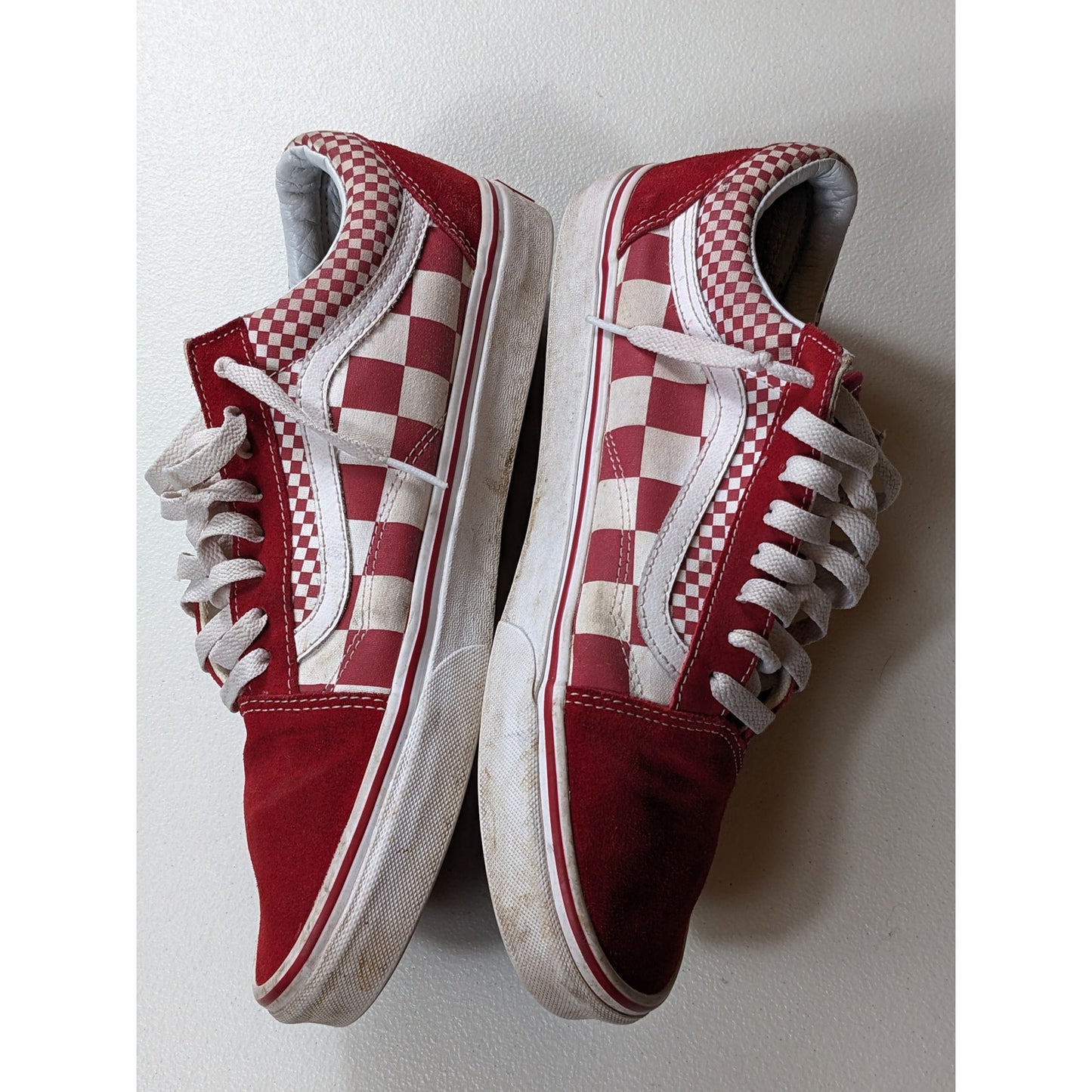 Vans Shoes Red White Checkerboard Sneakers Mens 10.5 Womens 12 Skate Low Top