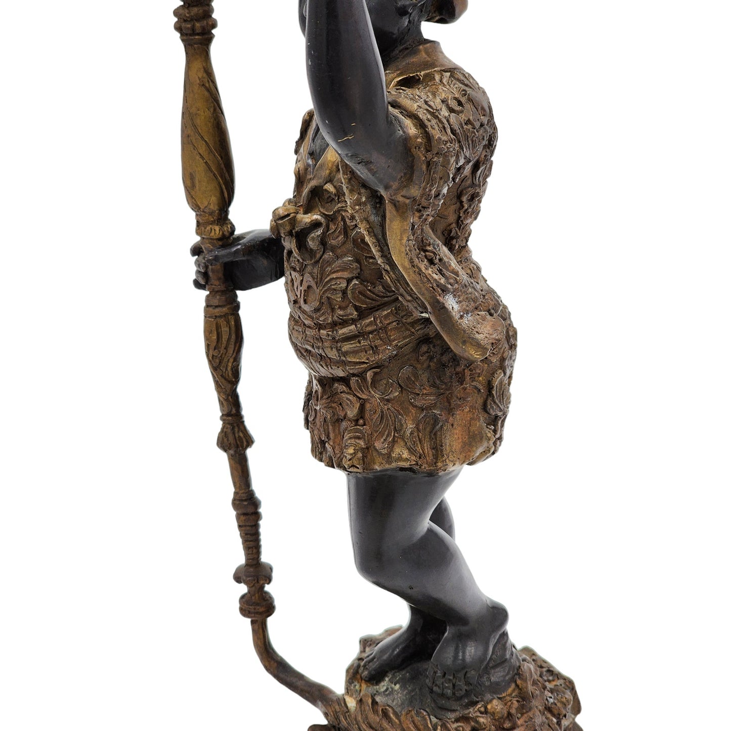 Antique Blackamoor Candle Holder Bronze Statue Sculpture Baroque Art Decor 15"