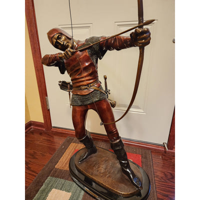 Large Rare Pierre Tourgueneff Archer Bronze Sculpture French Statue Decor 39"