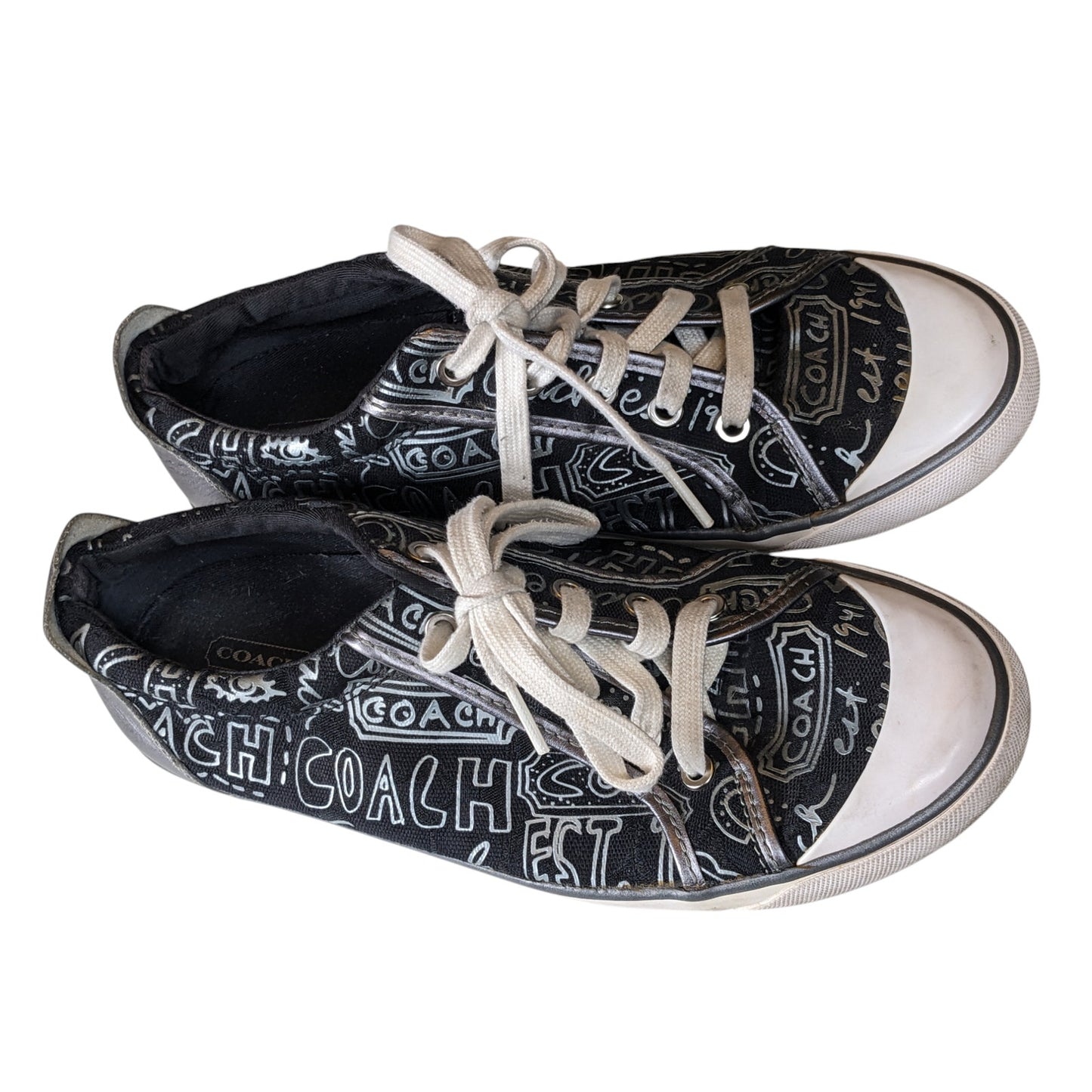 Coach Shoes Barrett Womens 10B Canvas Sneakers Lace Up Low Top Streetwear Style