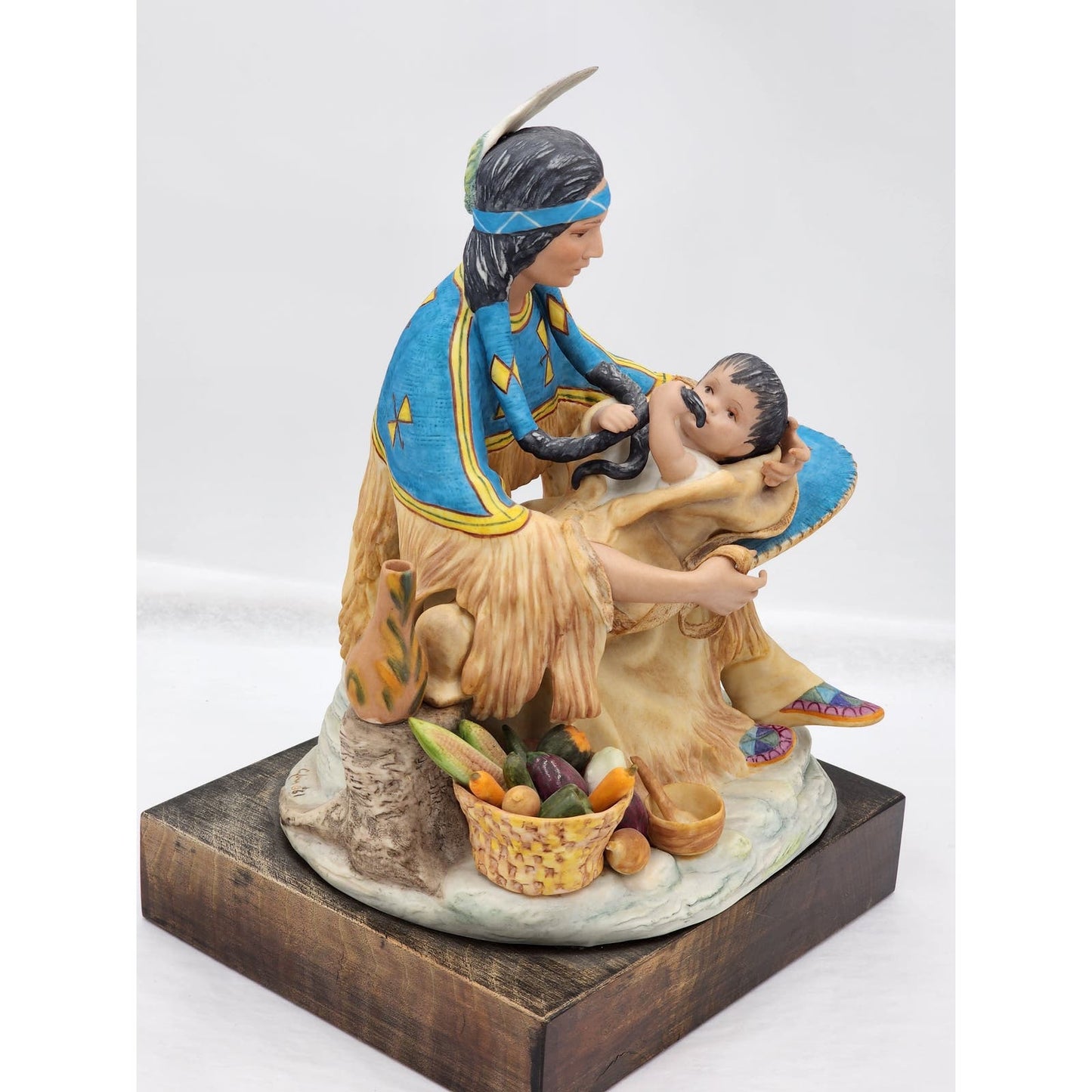 Cybis Shoshone Sacajawea Motherhood Charbonneau Native American Style Porcelain