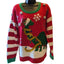 33 Degrees Ugly Christmas Sweater Womens Large Dinosaur Holiday Party Novelty