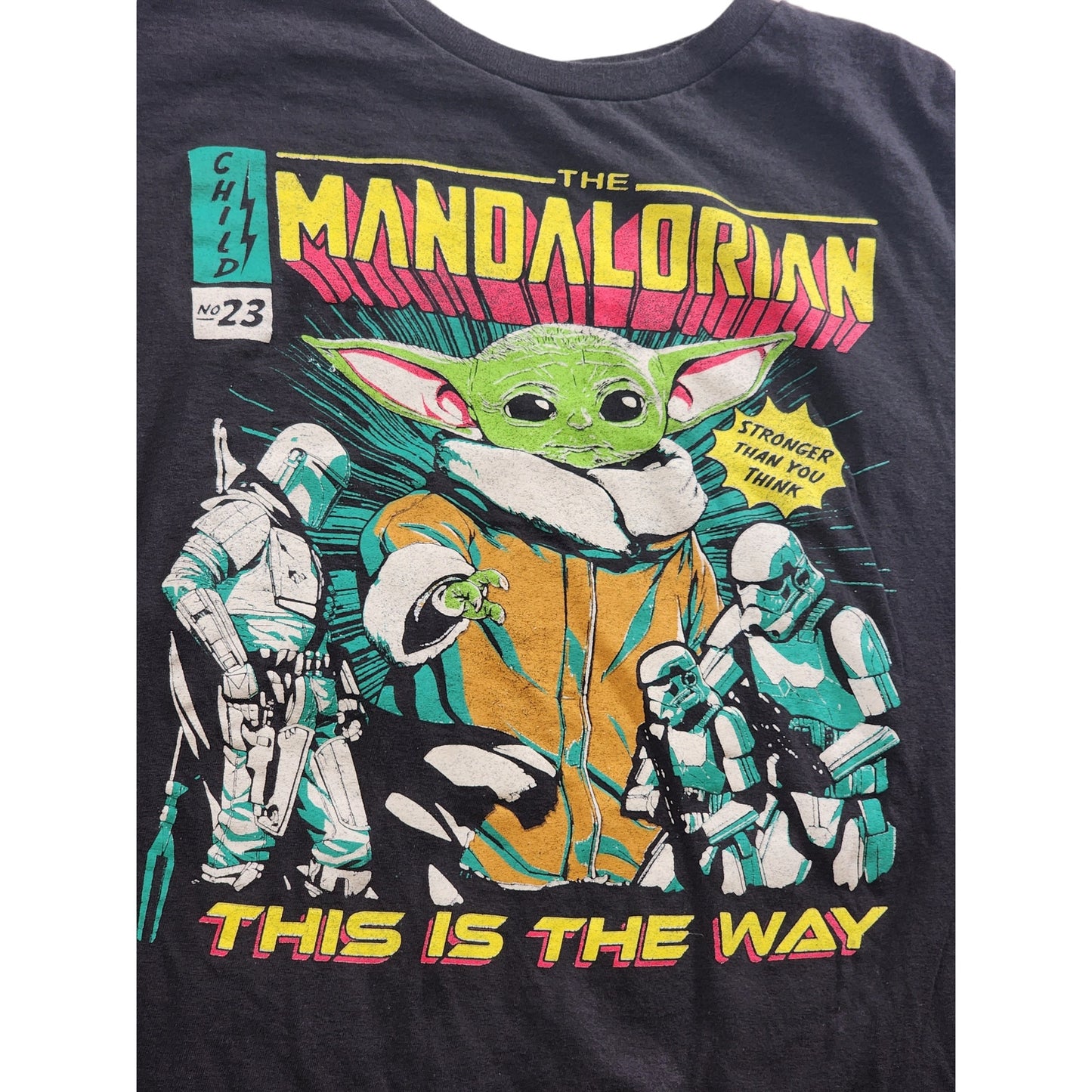 Mad Engine Star Wars T Shirt Mens Large Mandalorian Baby Yoda Graphic Tee Shirt