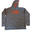 North Face Hoodie Mens Medium Gray Orange Pullover Kangaroo Pocket Drawstring