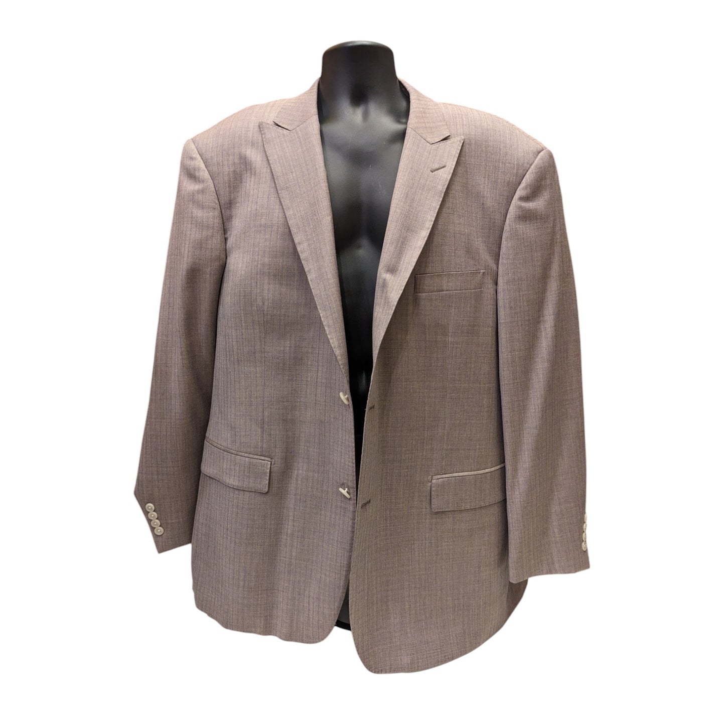 Paul Fredrick Mens 50R/45W Taupe Wool Blazer Suit Jacket Classic Fit 2 Button