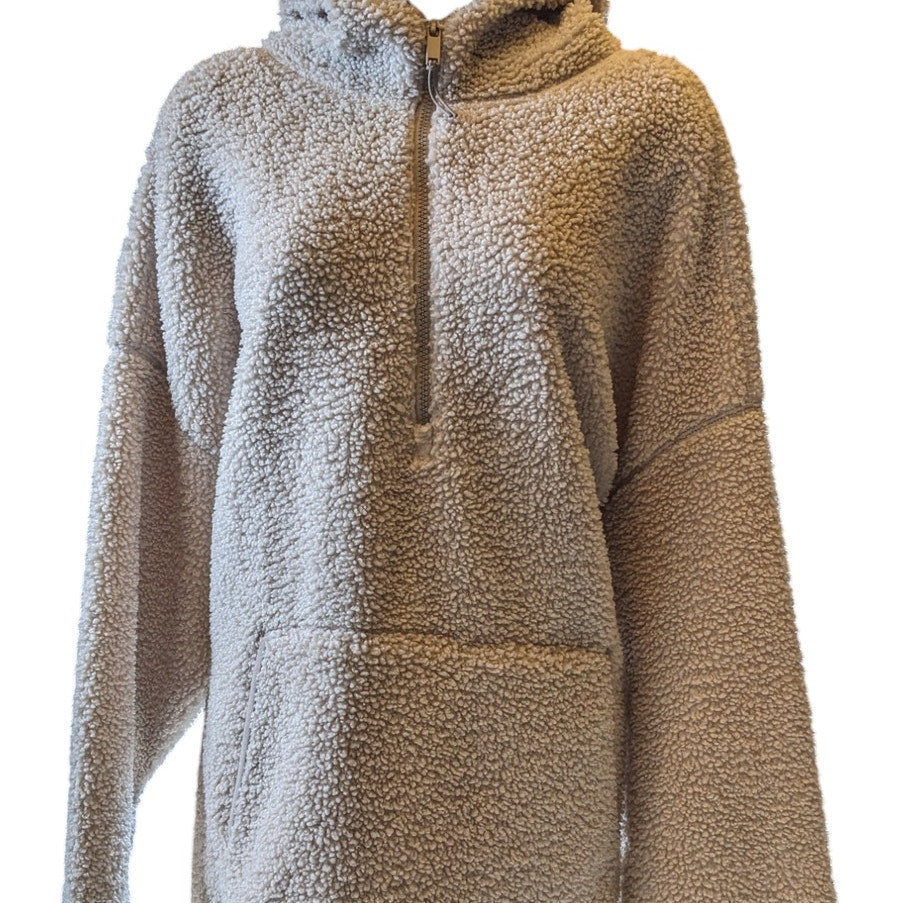 Old Navy Fleece Women XXL Sherpa Hoodie Kangaroo Pocket Oversized Winter Sweater