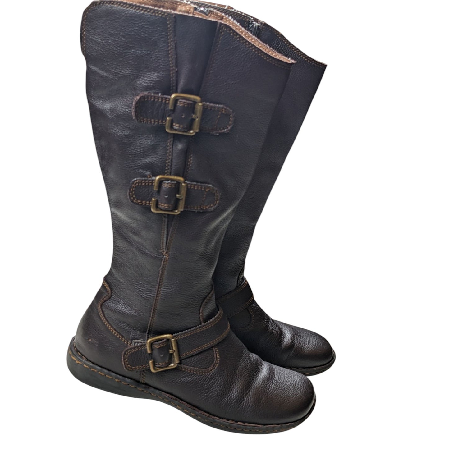 Born Boots Womens 9 Tall Knee High Leather Riding Buckle Straps Equestrian Boho