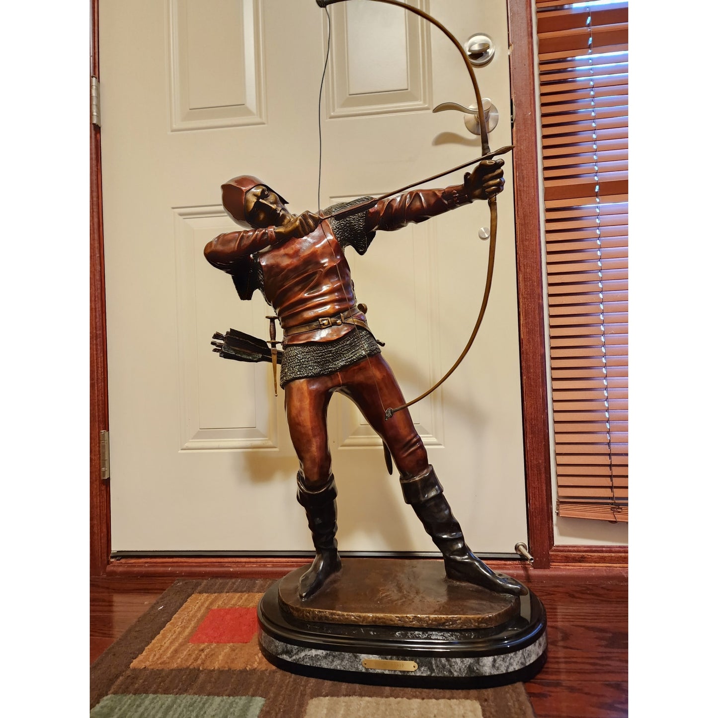 Large Rare Pierre Tourgueneff Archer Bronze Sculpture French Statue Decor 39"