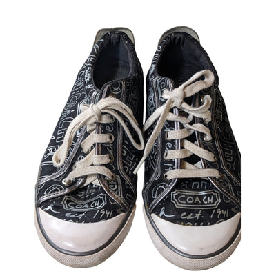 Coach Shoes Barrett Womens 10B Canvas Sneakers Lace Up Low Top Streetwear Style