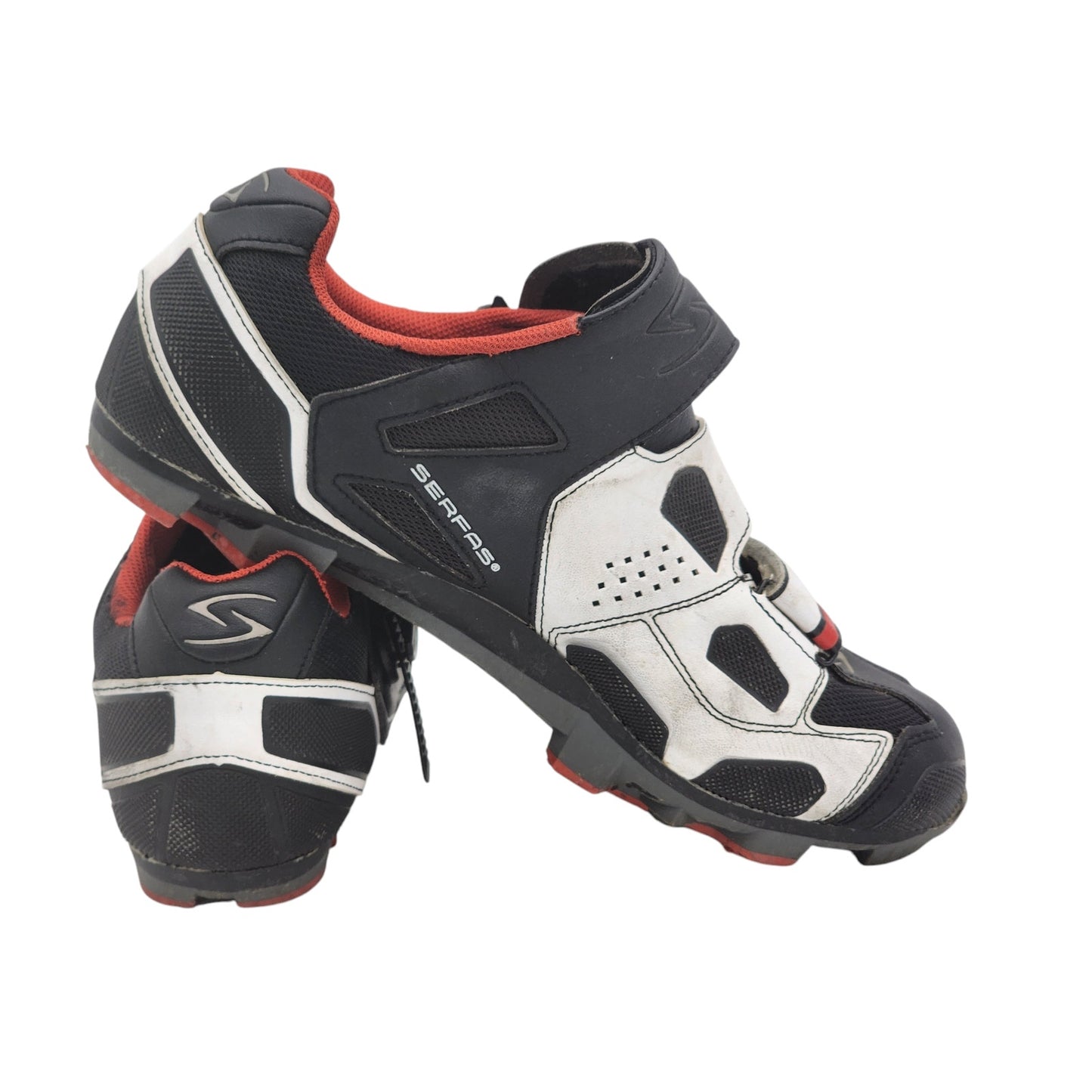 Serfas Shoes Mens 9.5 EU 43 Mountain Bike Black White Red Clipless MTB Cycling