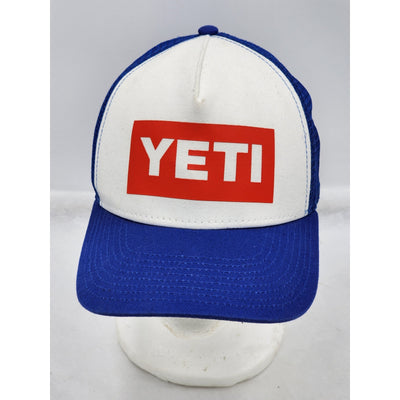 Yeti Hat Snapback Trucker Cap Mesh Two Tone Color Blue Brim Built Wild Netplus