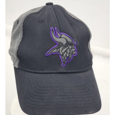 MN Vikings Hat NFL Team Apparel Baseball Cap Purple Outline Mesh Back Strapback