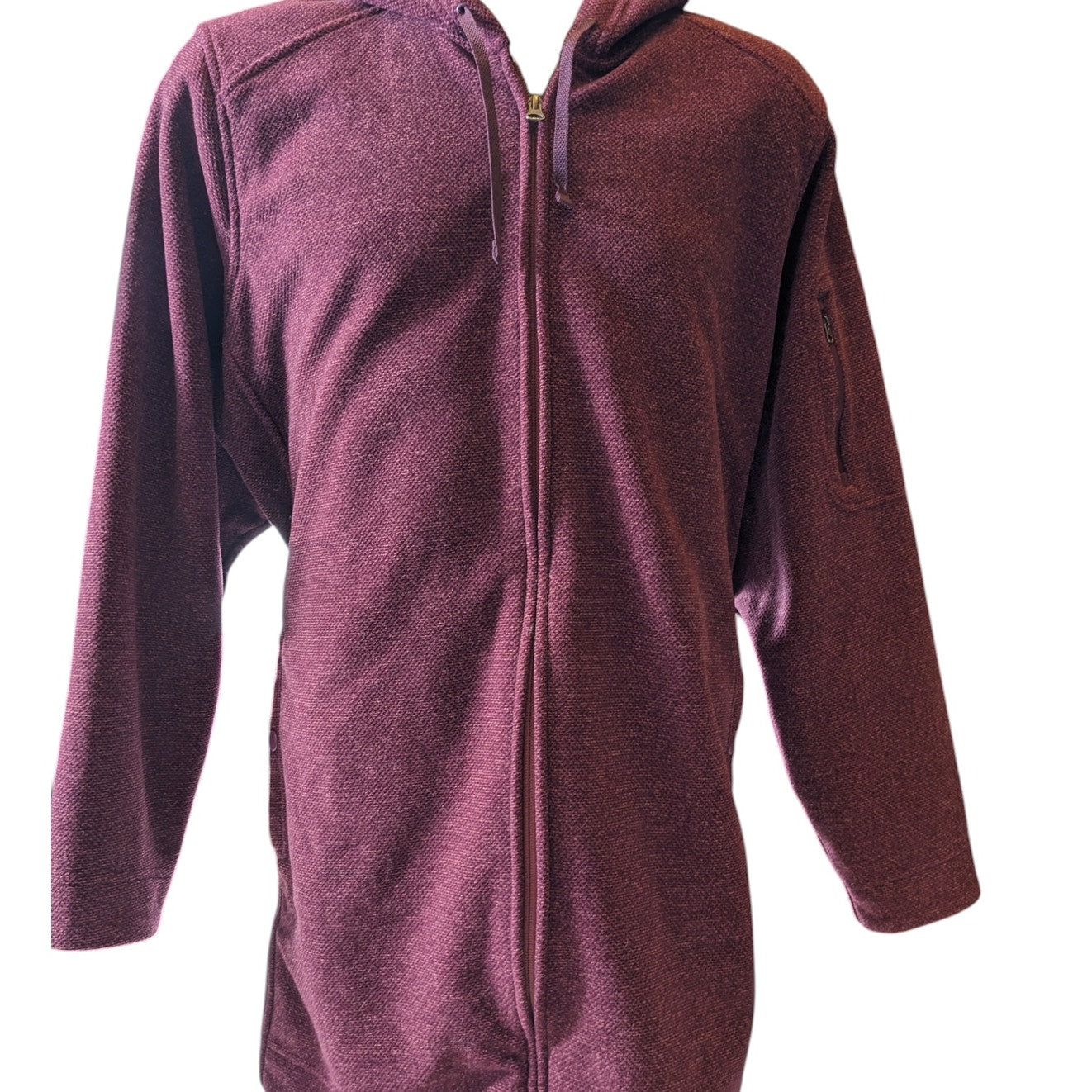 Duluth Trading Fleece Hooded Jacket Womens Size 3X Burgundy Lightweight Full Zip