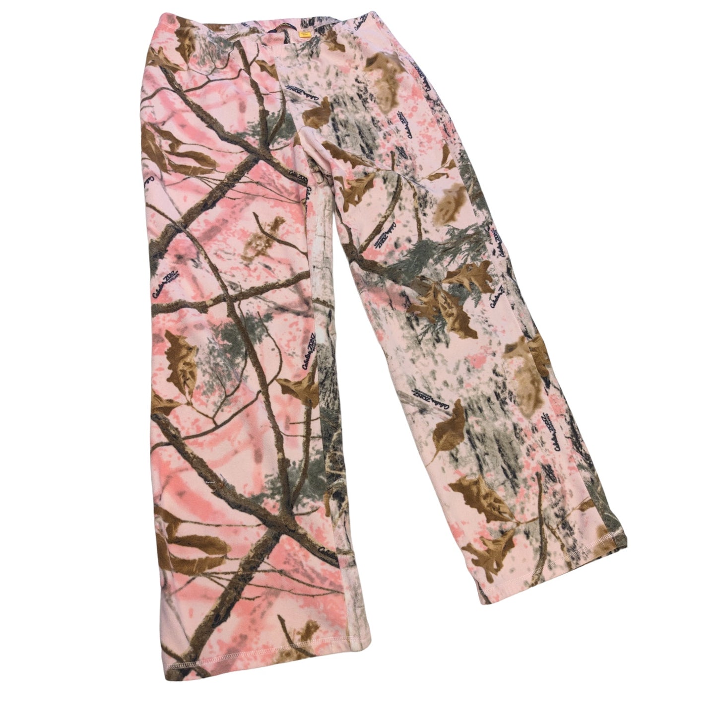 Cabelas Loungewear Set Camo Womens Large Pink Sleep Fleece Two Piece Set Pajamas