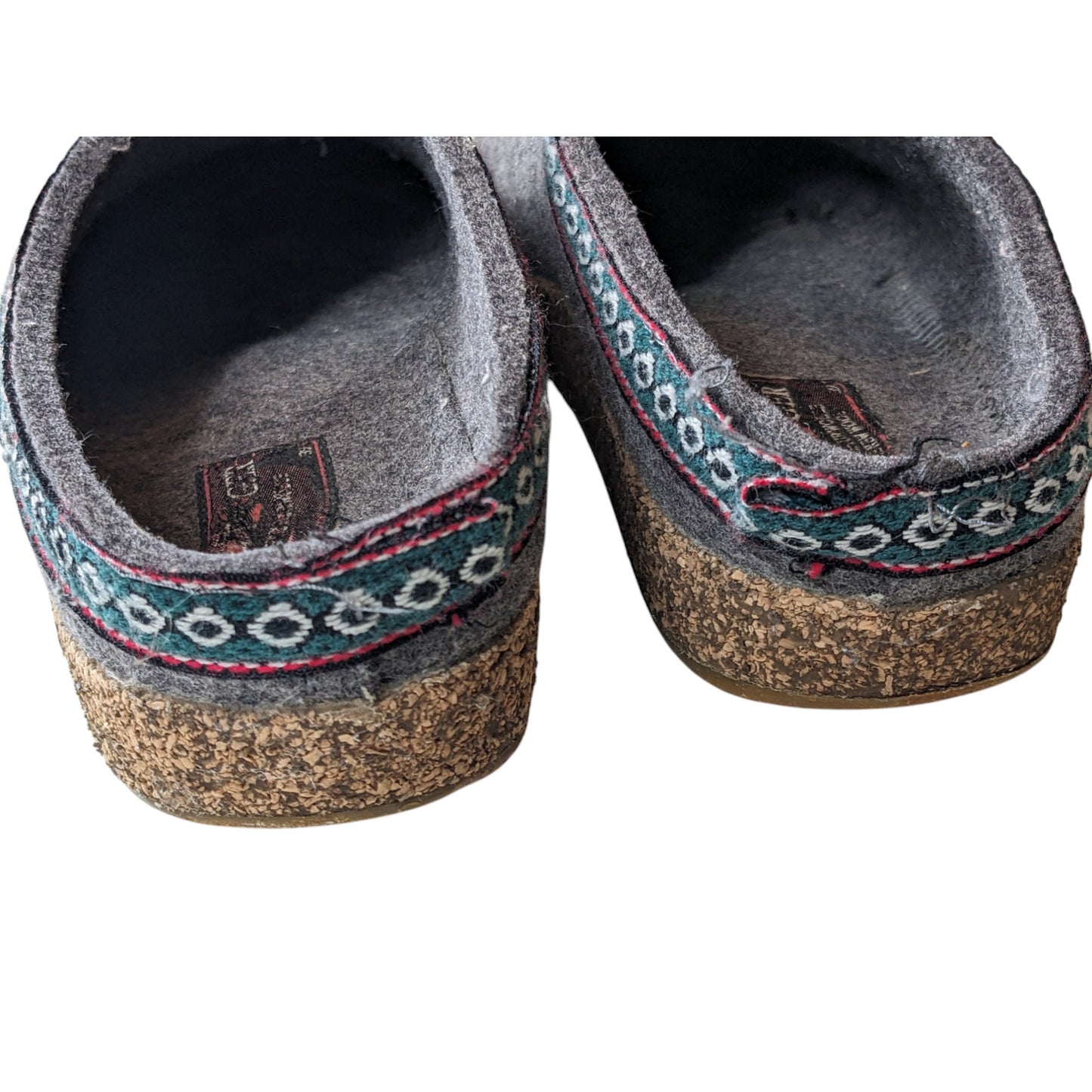 Haflinger Clogs Slipper Womens 8 US EU 39 Gray Wool Felt Cork Sole Cozy Boho