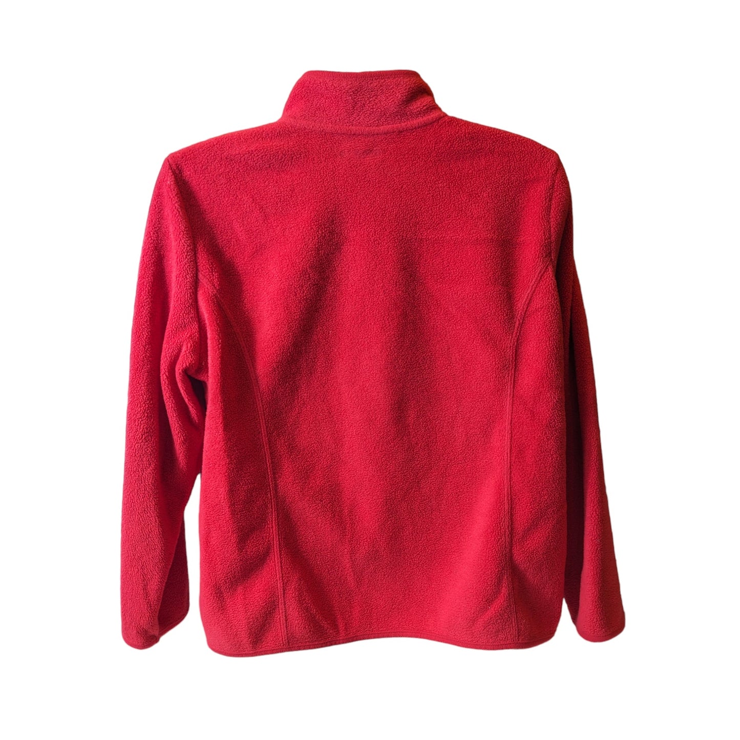 Karen Scott Top Fleece Jacket Womens XL Red Full Zip Sweatshirt Outdoor Casual