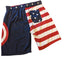 Marvel Captain America Board Shorts Mens XL Patriotic Swim Trunks American Flag
