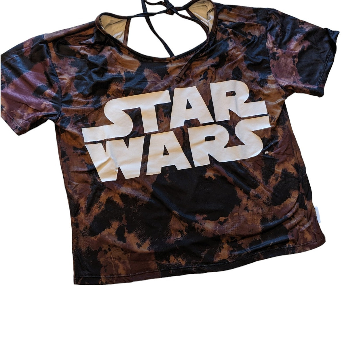 Star Wars Her Universe Women Small Short Sleeve Black Brown Tie Dye Pattern Geek