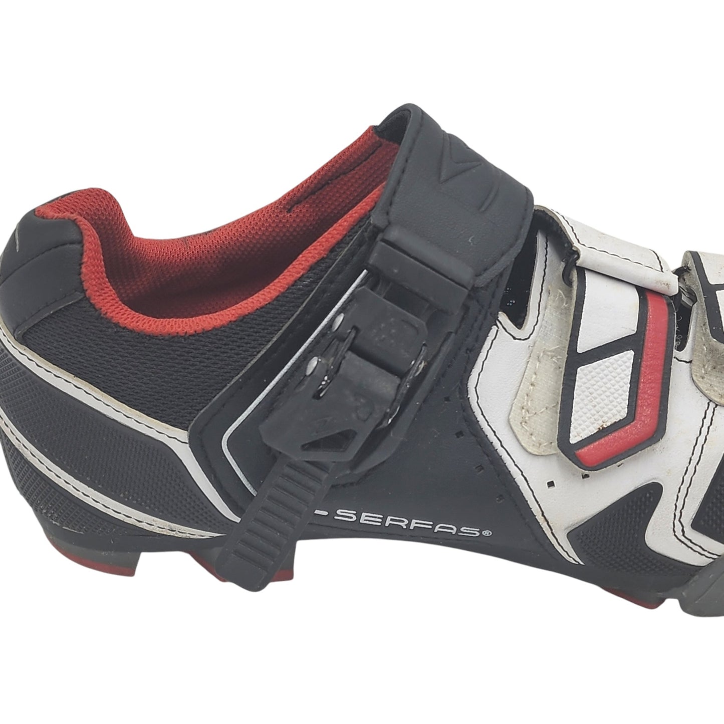 Serfas Shoes Mens 9.5 EU 43 Mountain Bike Black White Red Clipless MTB Cycling