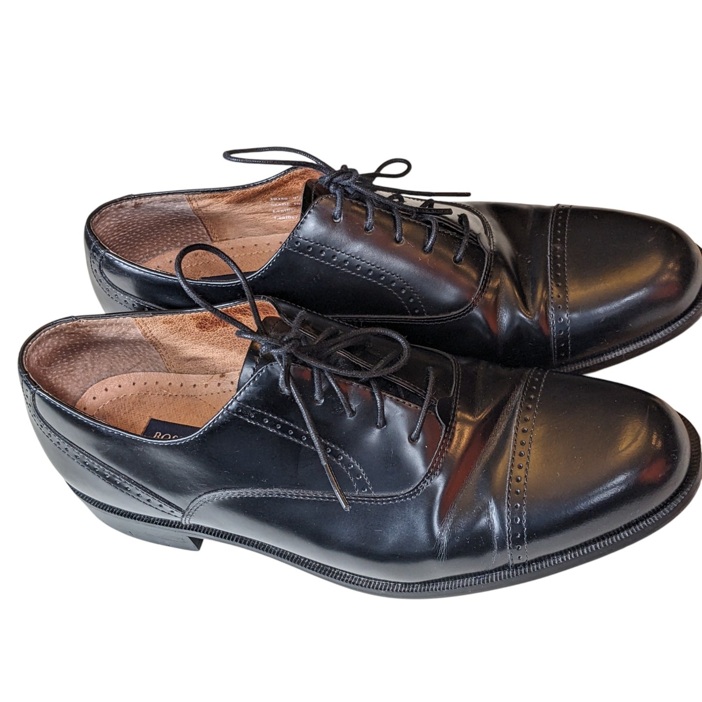 Bostonian Shoes Classic First Flex Men 9.5 Leather Oxford Cap Toe Brogue Classic