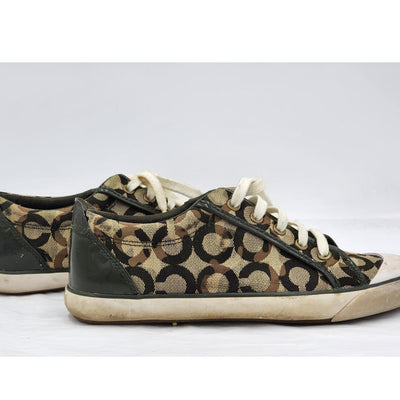 Coach Barrett Shoes Womens Size 8.5 Low Top Sneakers Lace Up Camo Tennis