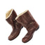 UGG Boots Women 8 Brown Leather Mid Shearling Line Side Zip Winter Bellevue 5745