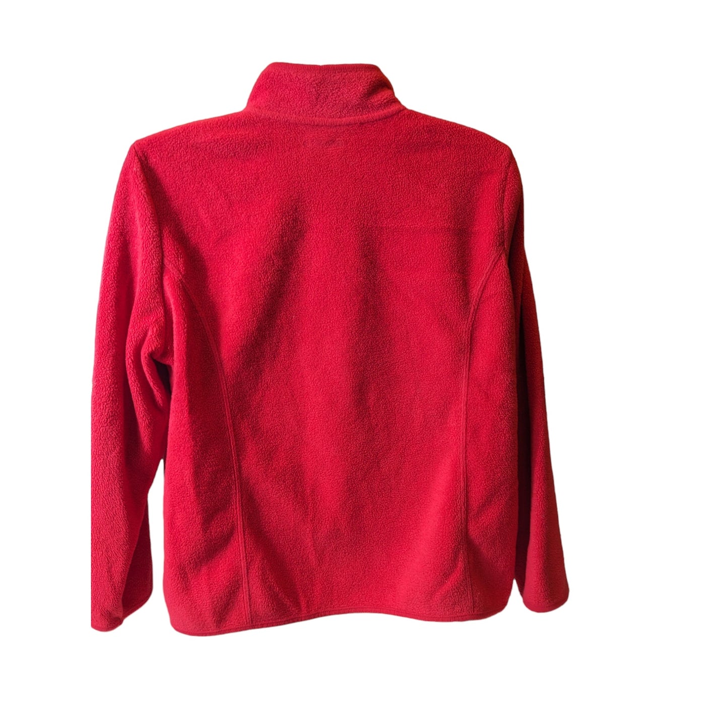 Karen Scott Top Fleece Jacket Womens XL Red Full Zip Sweatshirt Outdoor Casual