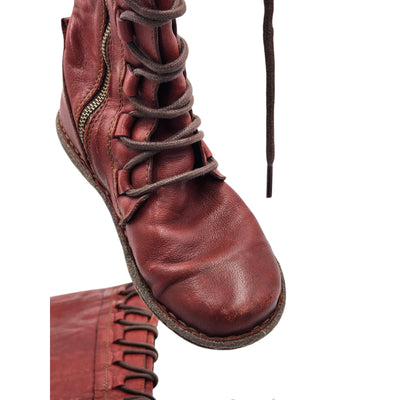 Born Boots Womens 6 Red Leather Rustic Tall Zip Riding Lecia Boho Cottagecore