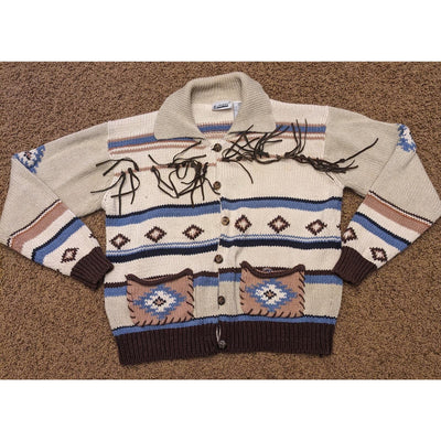 Capacity Sweater Jacket Cardigan Womens Sz Medium Boho Aztec Southwestern Style