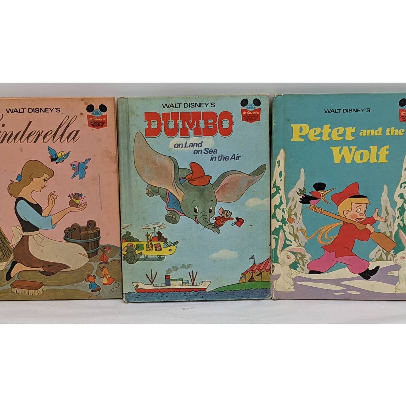 Childrens Books Lot 6 Walt Disney Wonderful World Reading Pinocchio Vintage 1970