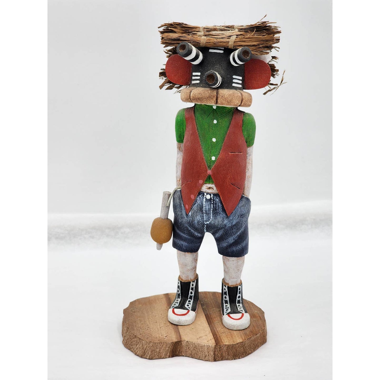 Kachina Hopi Signed Grover Mocking Kachina Kwikwilyaka Native American Carved 8"