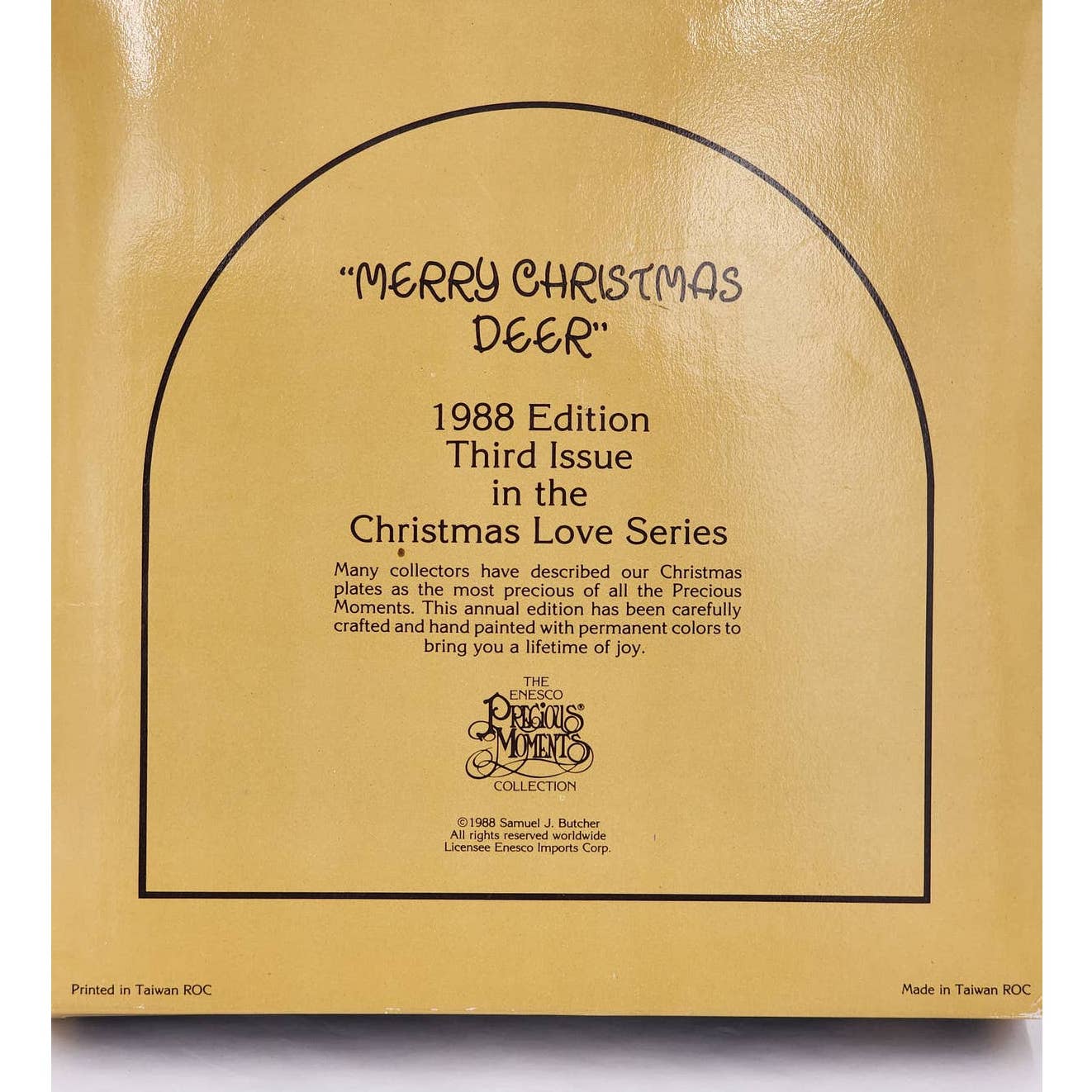 Precious Moments Merry Christmas Decor Plate 1988 Love Plate Vintage W/Box Tags