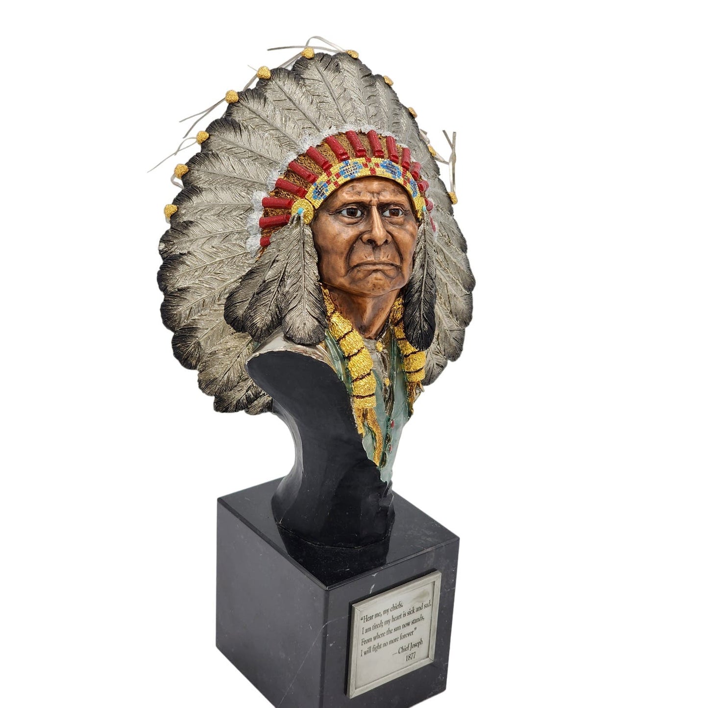 Chilmark Pewter Sculpture Chief Joseph Joe Slockbower Indian Bust Lim Edition