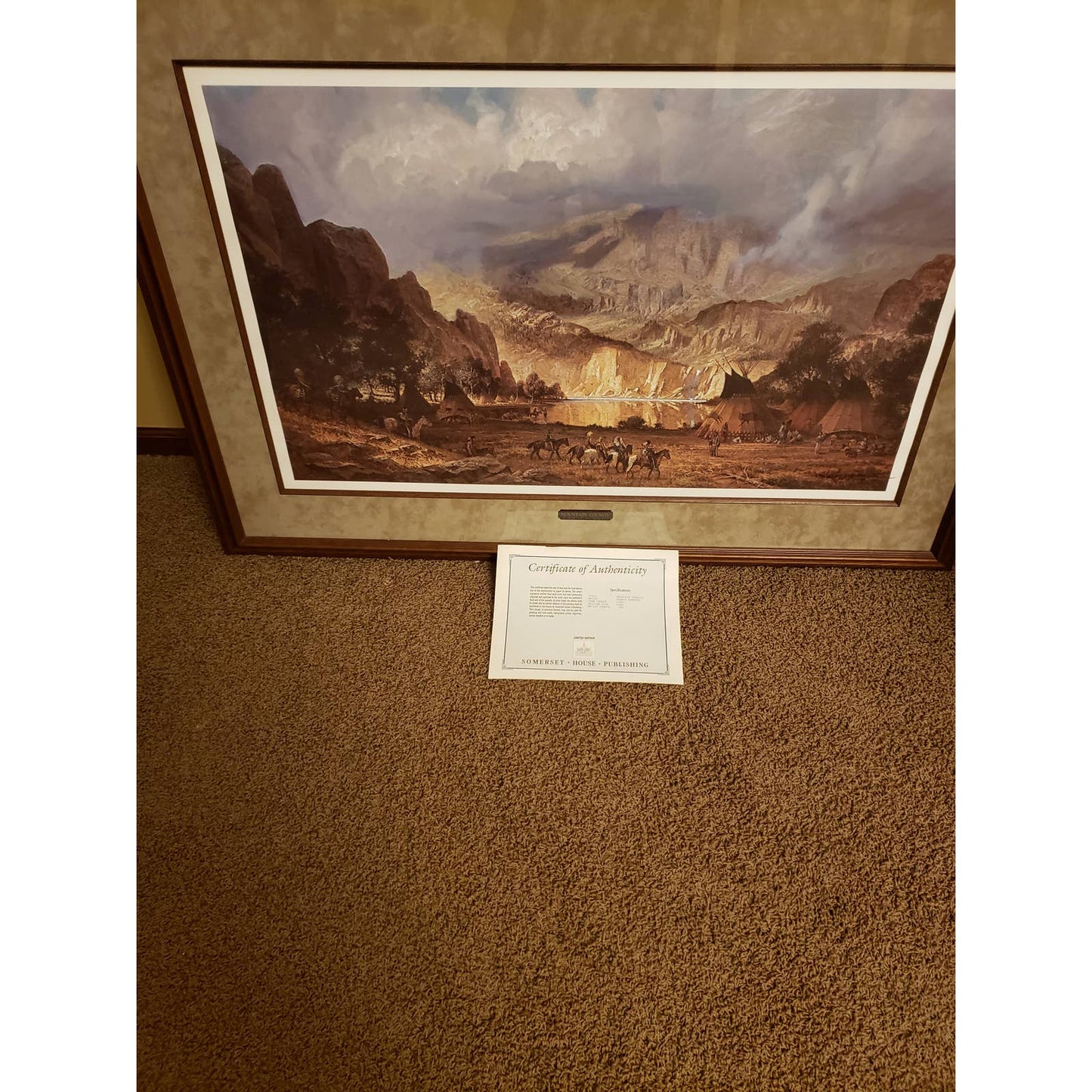 Robert Summers Mountain Council Framed Signed Western Art COA Limited 127/150