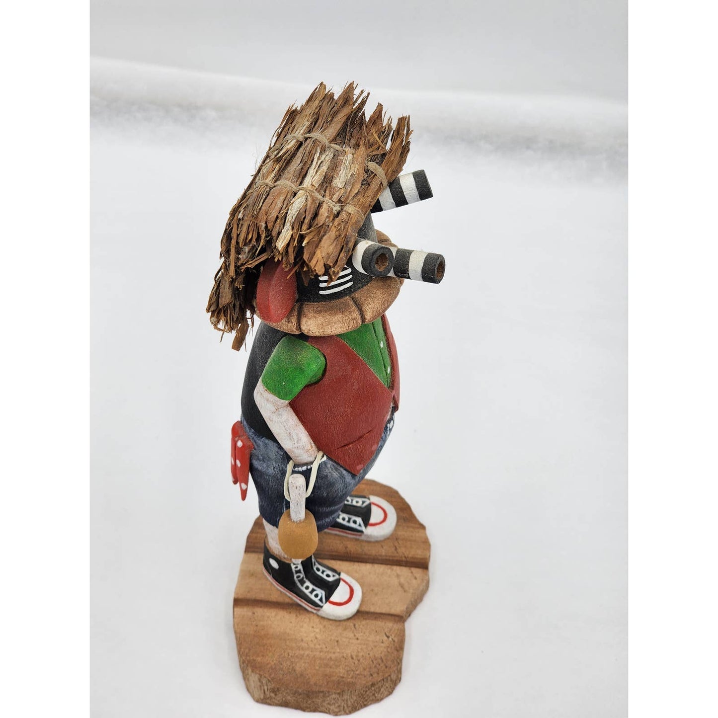 Kachina Hopi Signed Grover Mocking Kachina Kwikwilyaka Native American Carved 8"