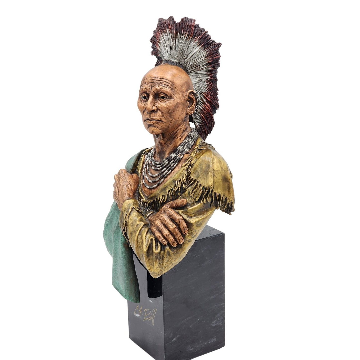 Pardell Enduring Chief Black Hawk Legends Bronze Native American Style Western