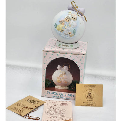 Precious Moments Peace On Earth 1989 Ornament Christmas Decor Vintage W/Box Tags