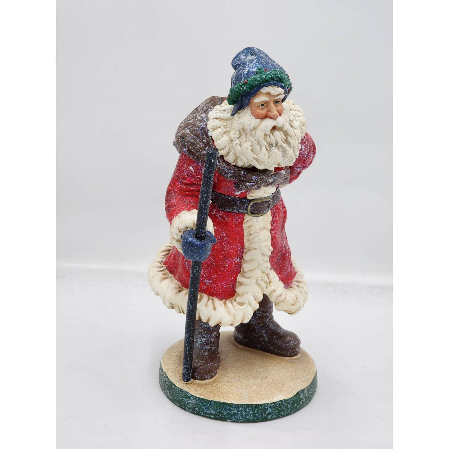 Dept 56 Santa Figurine Walking Stick Toy Delivery Christmas Decor Glitter 13"