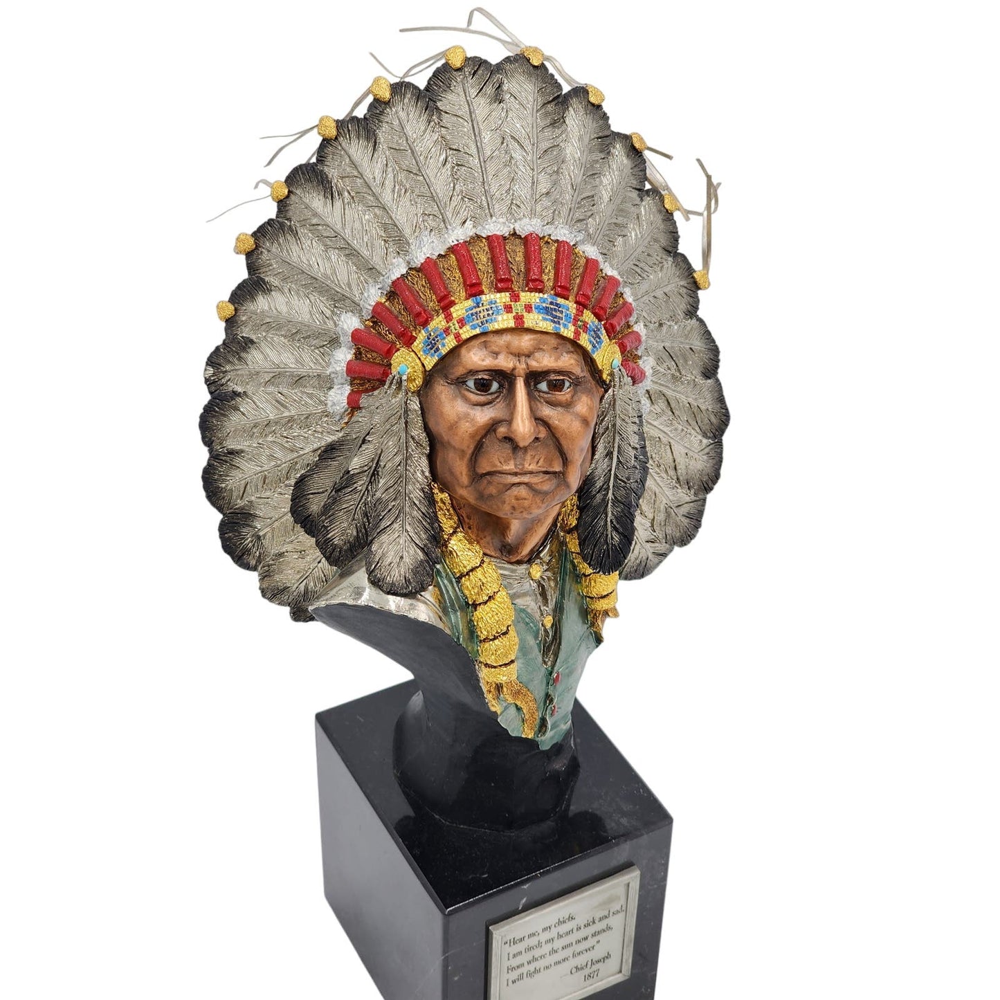 Chilmark Pewter Sculpture Chief Joseph Joe Slockbower Indian Bust Lim Edition