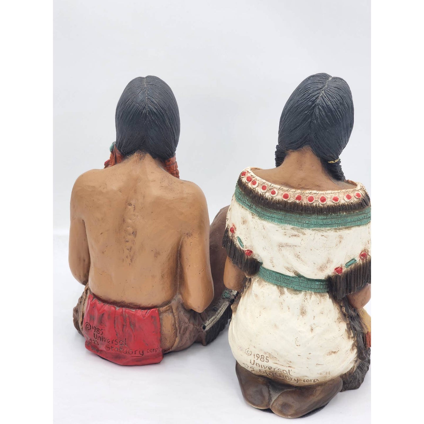 Indian Couple Figurine Pair Sculpture Vintage 1985 Universal Statuary 423 424