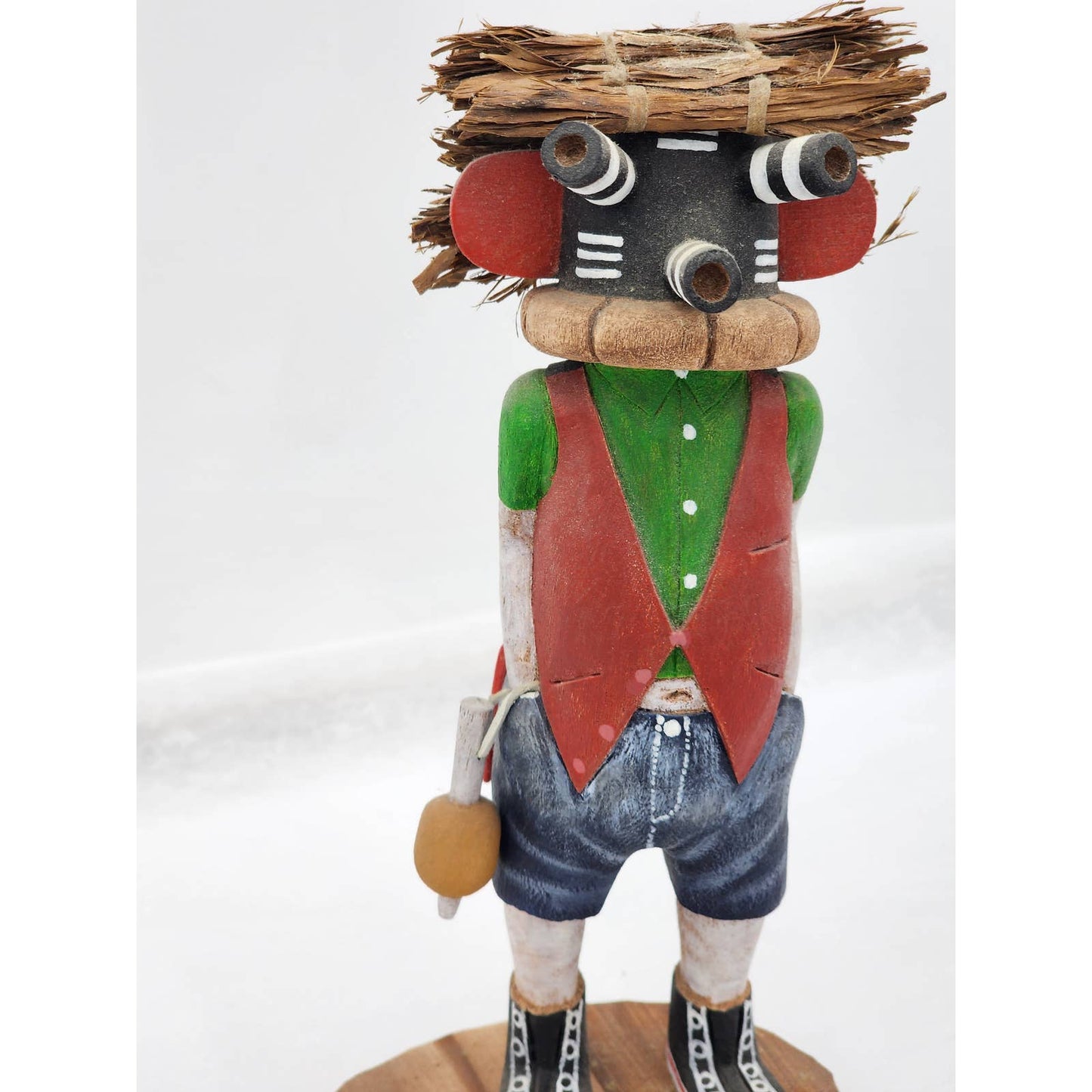 Kachina Hopi Signed Grover Mocking Kachina Kwikwilyaka Native American Carved 8"