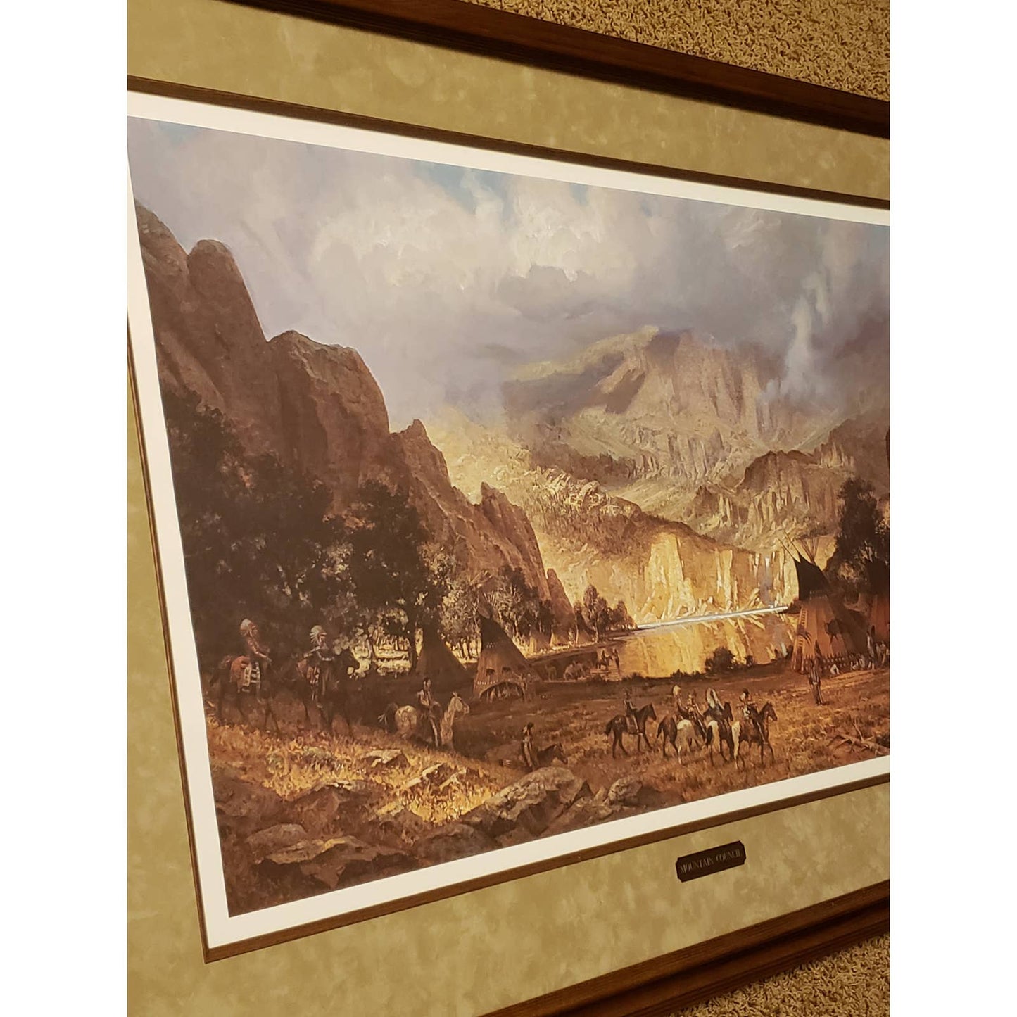 Robert Summers Mountain Council Framed Signed Western Art COA Limited 127/150