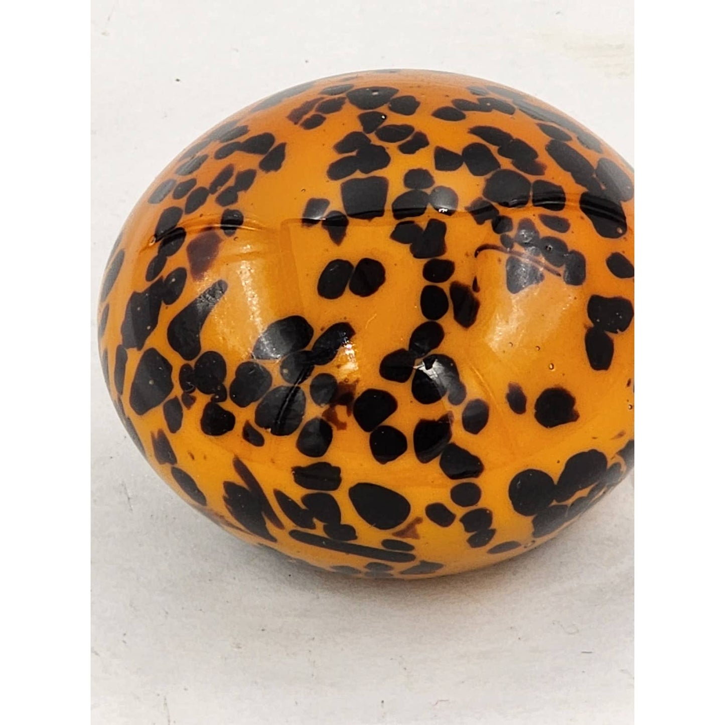 Paperweight Art Glass Leopard Animal Print Vintage Bookshelf Home Office Decor