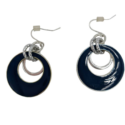 Double Circle Dangle Earrings Women Blue Fashion Elegant Classy Fashion Jewelry